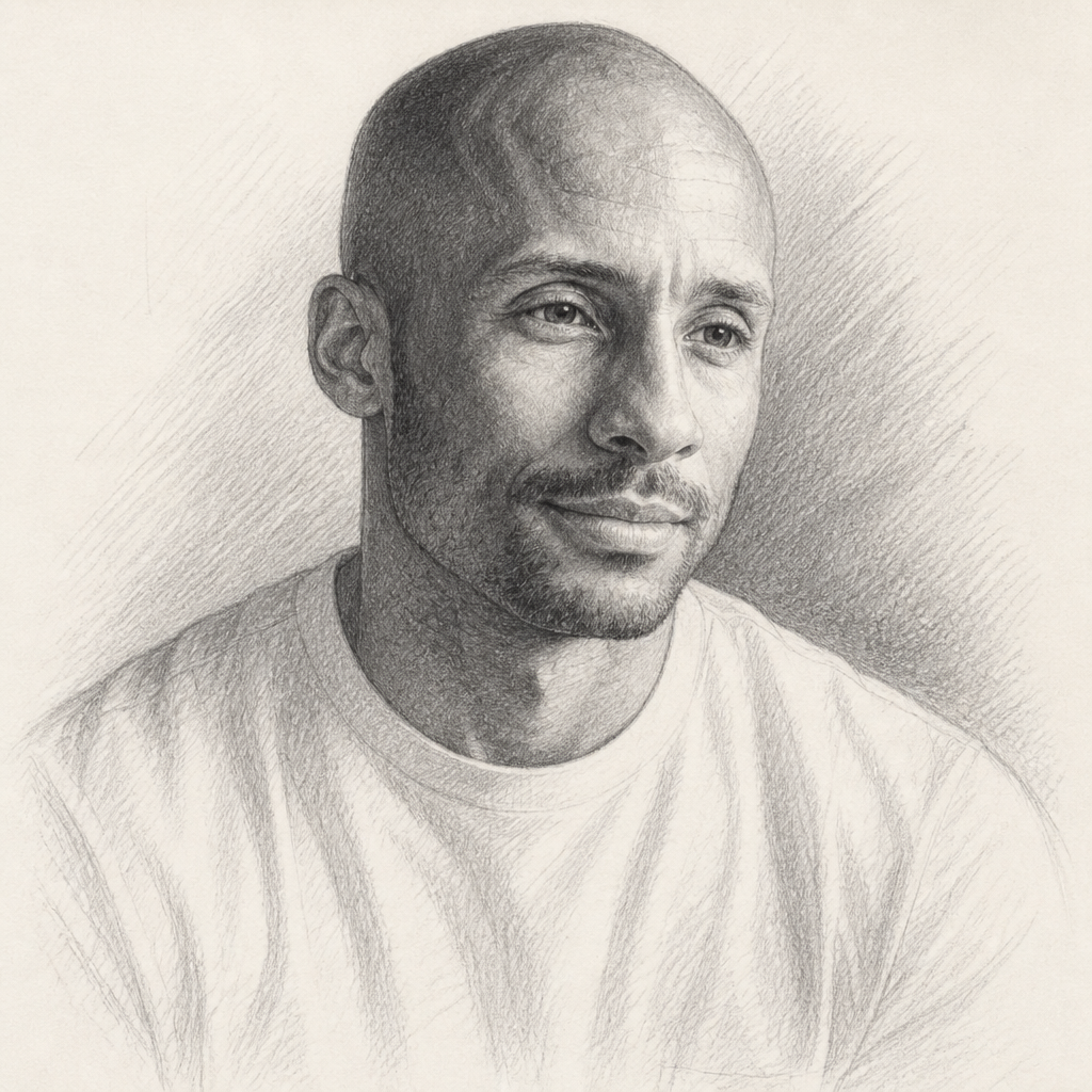 Graphite sketch portrait of Vincent Hunt