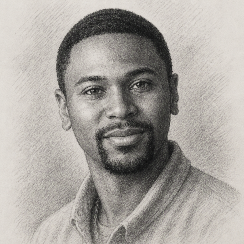 Graphite sketch portrait of Damian Murray