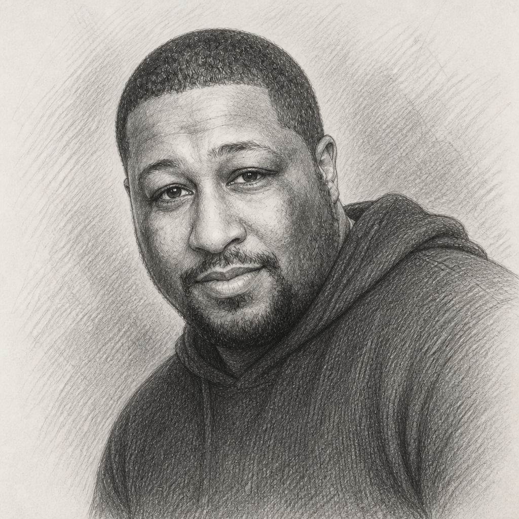 Graphite sketch portrait of Jeremy Duncan