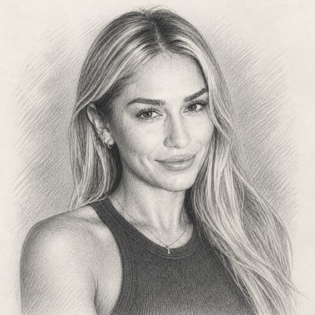 Graphite sketch portrait of Amanda kuff