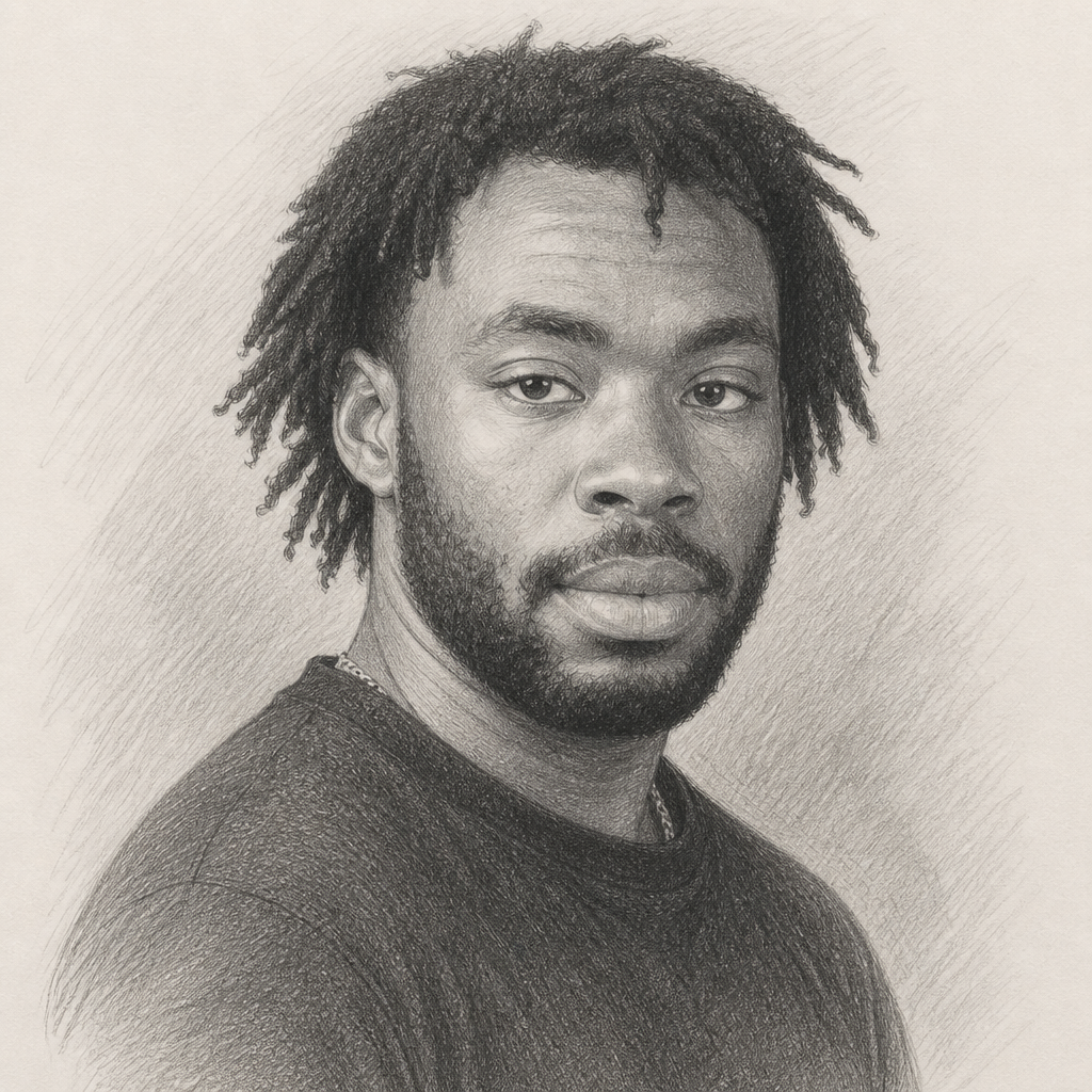 Graphite sketch portrait of Travis L. Rice