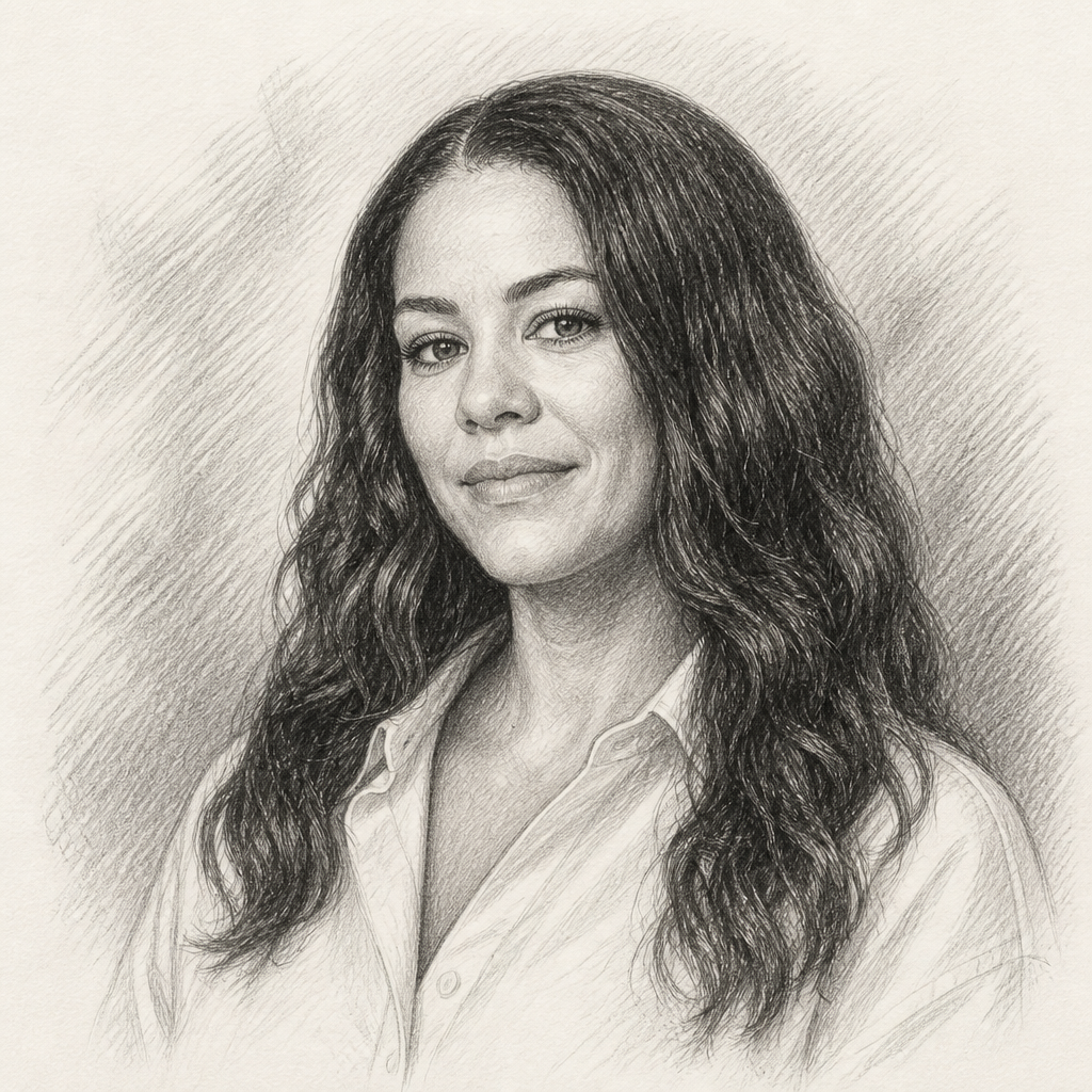 Graphite sketch portrait of Lisa Marie Posso