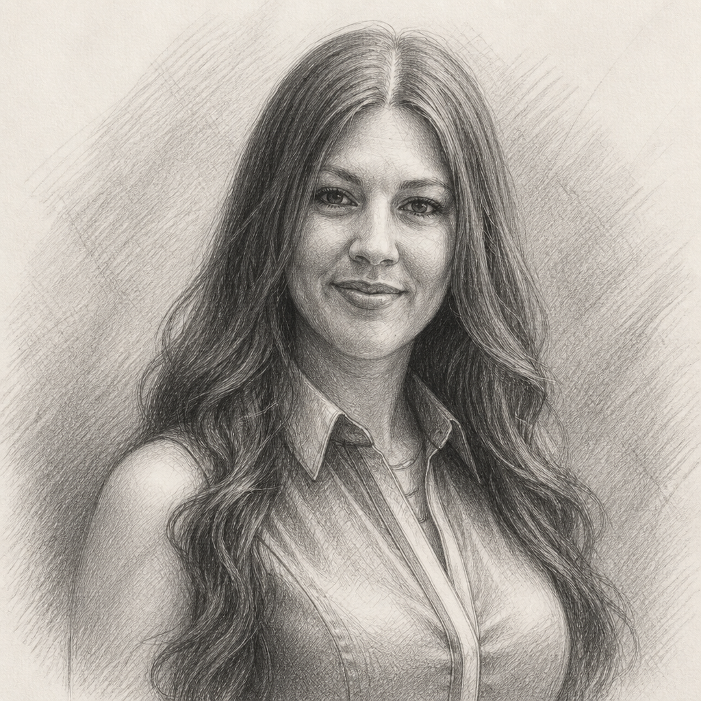 Graphite sketch portrait of Alexis Gray