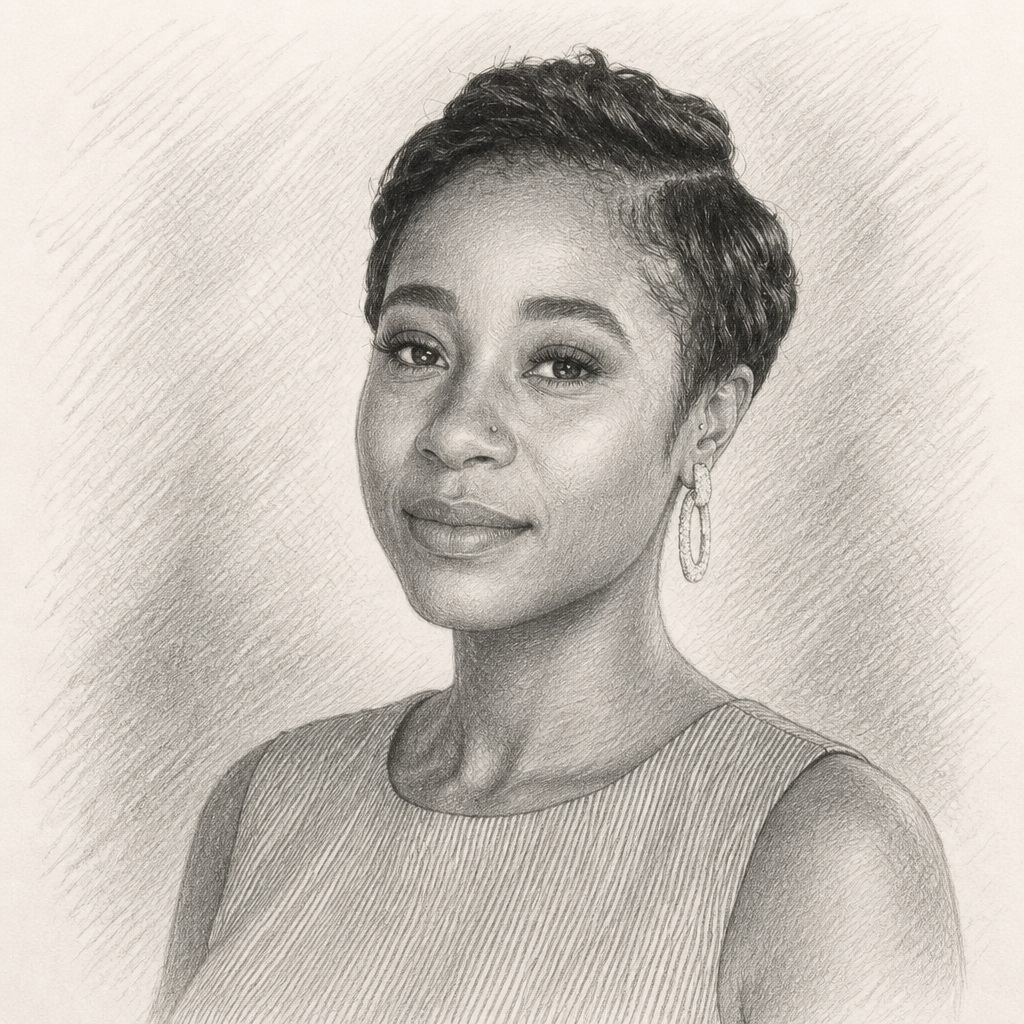 Graphite sketch portrait of Folasade Akande