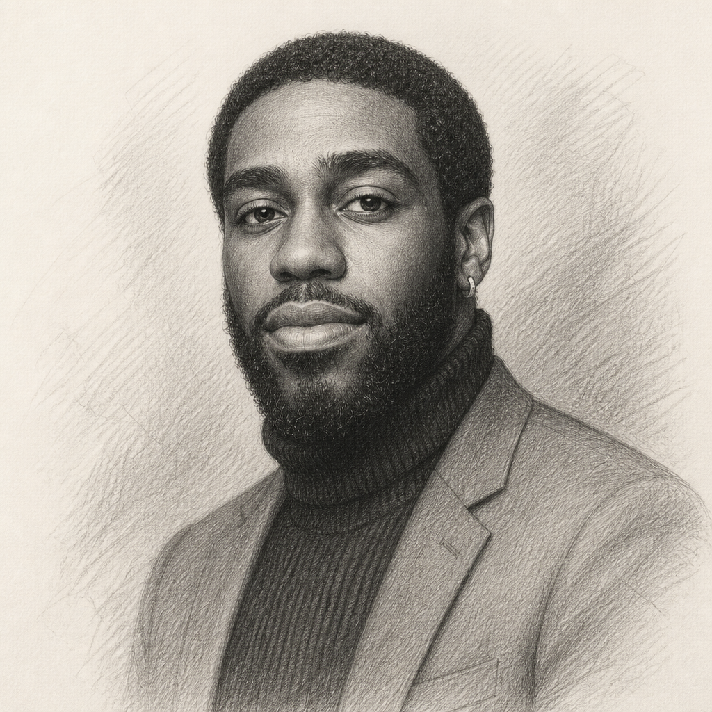 Graphite sketch portrait of Nyjal J.  Drayton